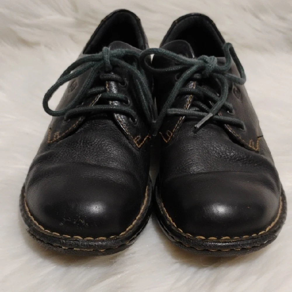 (#47) SALE! Born Black Leather Oxfords Women's Shoes 7.5 Worn 3X Max